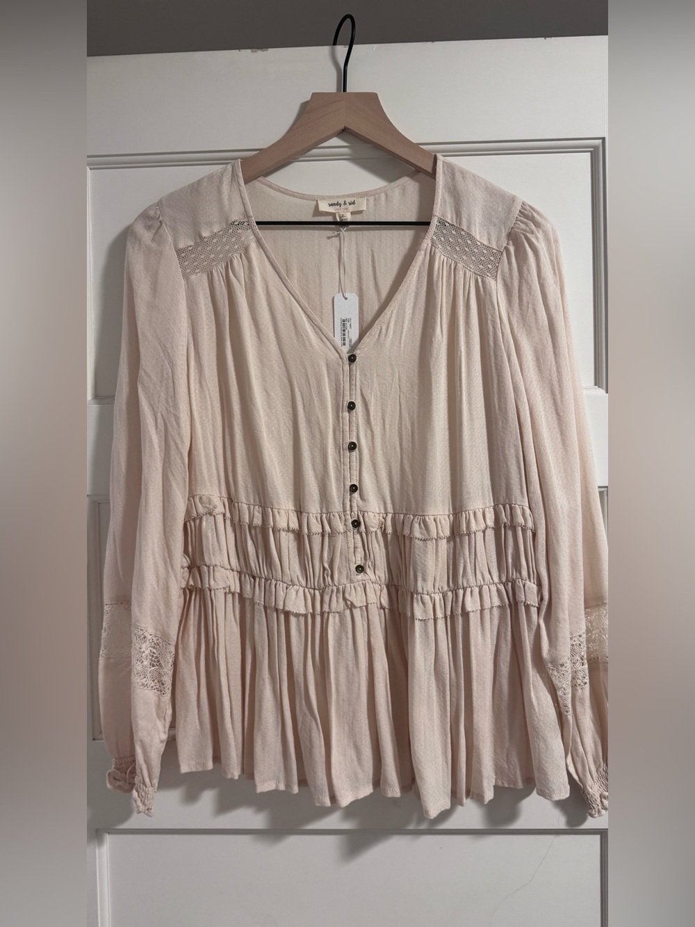Sandy & Sid Beige Blouse Top